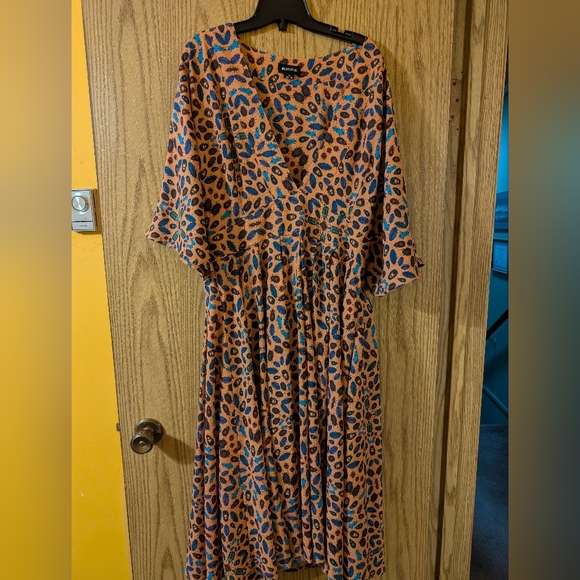 Bug Print Print V-Neck Dress - Picture 1 of 3